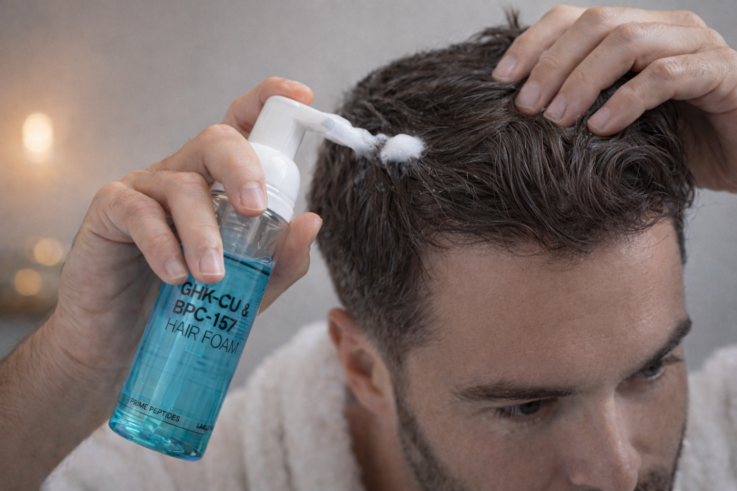 GHK-Cu & BPC-157 Hair Growth Foam (3 Pack) | Peptide Treatment for Thinning Hair & Scalp Repair