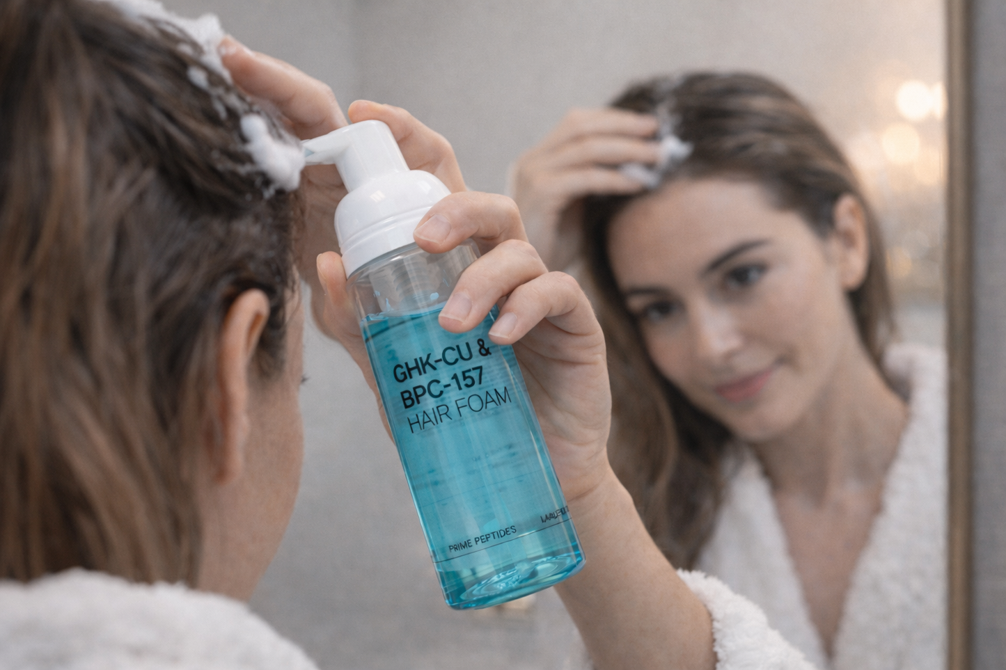 GHK-Cu & BPC-157 Hair Growth Foam (3 Pack) | Peptide Treatment for Thinning Hair & Scalp Repair