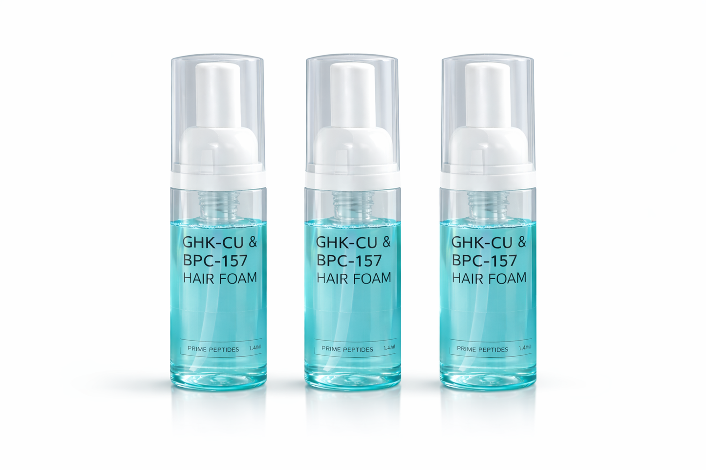 GHK-Cu & BPC-157 Hair Growth Foam (3 Pack) | Peptide Treatment for Thinning Hair & Scalp Repair
