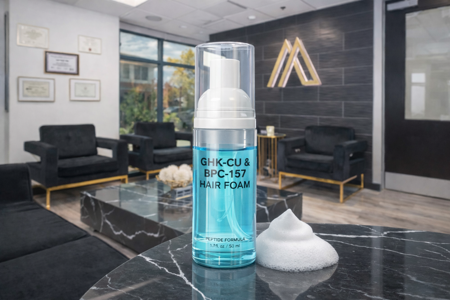GHK-Cu & BPC-157 Hair Growth Foam (3 Pack) | Peptide Treatment for Thinning Hair & Scalp Repair